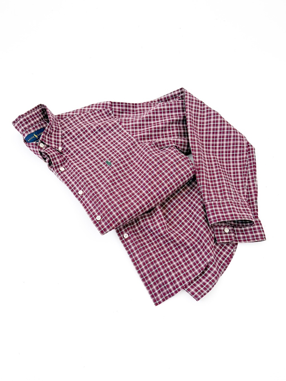 NEW Polo Ralph Lauren Slim Men’s Red Plaid Button-Down Shirt Cotton Twill L - Picture 11 of 12
